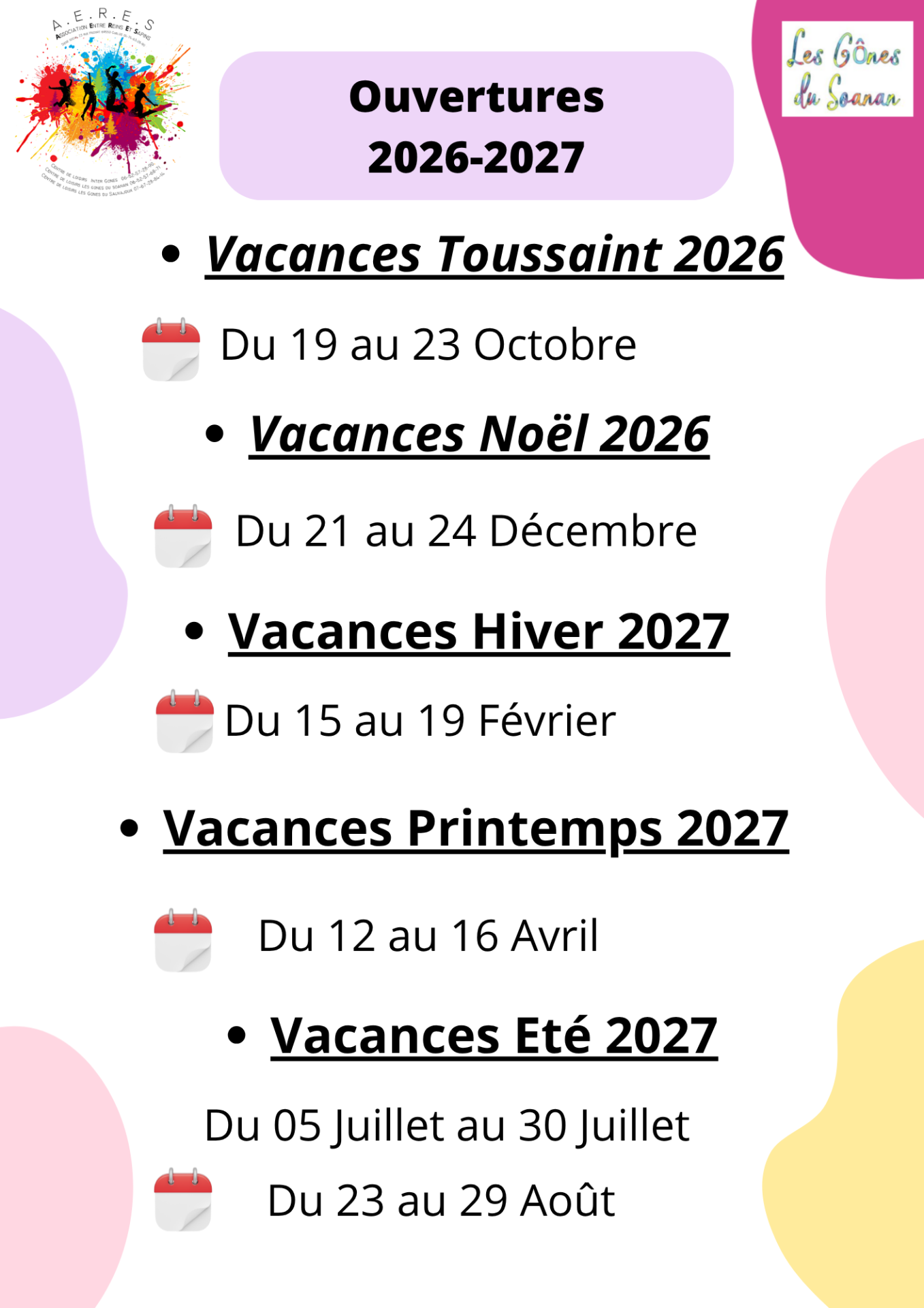Ouverture année 2026-2027